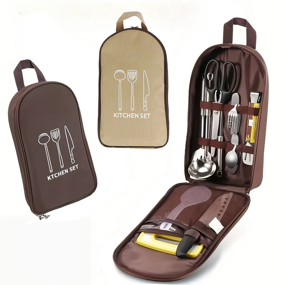 Camping Cooking Organizer - حقيبة طهي محمولة للاستخدام الخارجي، حقيبة