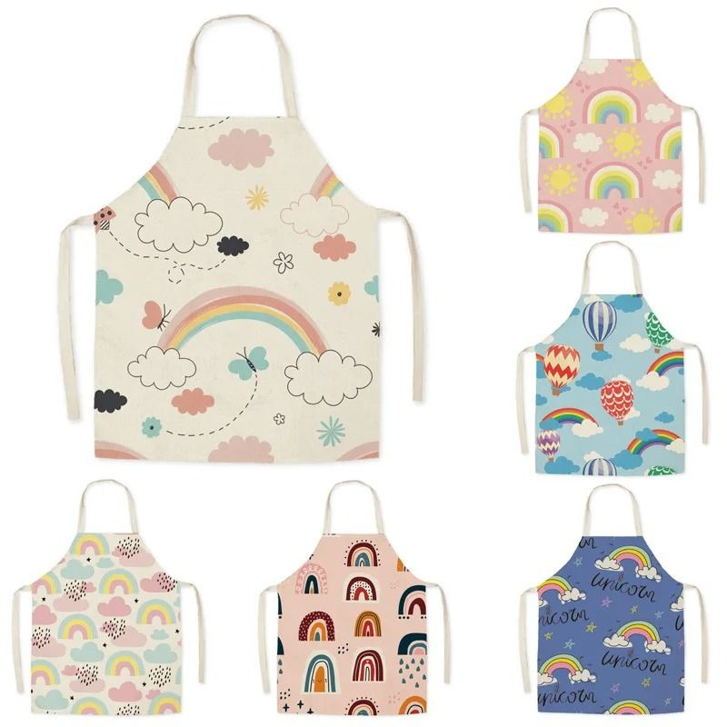 Camping Cooking Apron - الصيف قوس قزح الشمس مجردة نمط