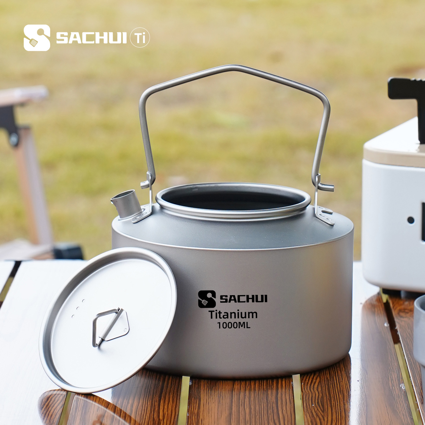 Camping Outdoor Cooking Equipment - إبريق من التيتانيوم النقي سعة 1000