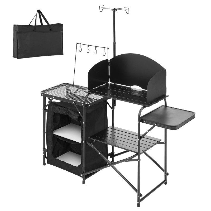Camping Cooking Cupboard - طاولة مطبخ للتخييم قابلة للطي، محطة