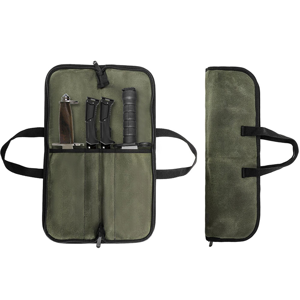 Camping Cooking Organizer - حقيبة لف السكاكين من القماش المشمع