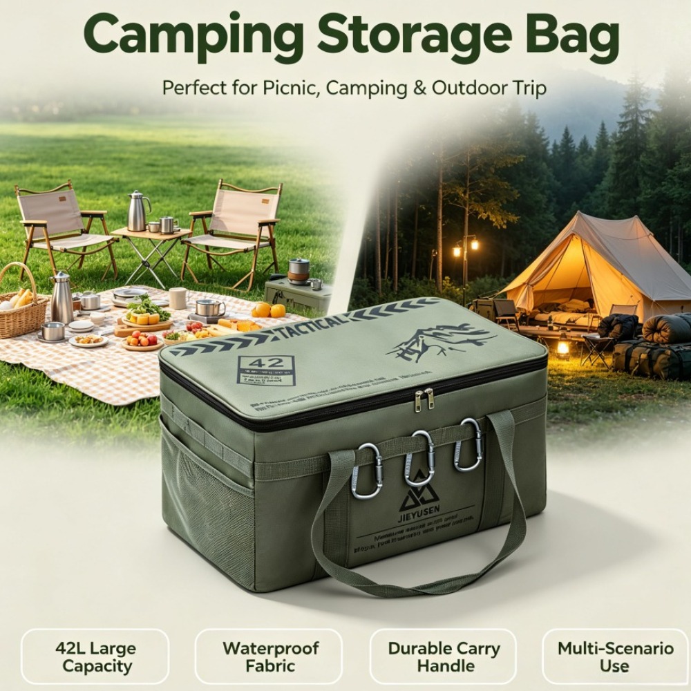 Camping Outdoor Cooking Equipment - صندوق تخزين أدوات المائدة قابل للطي