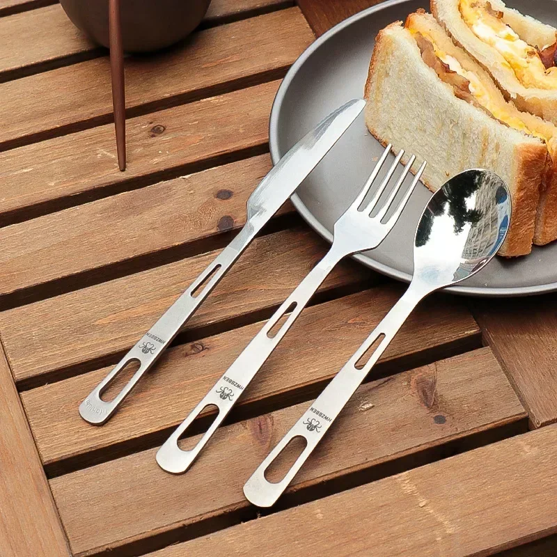 Camping Cooking Utilities - HWZBBEN-مجموعة أدوات المائدة التيتانيوم ، شوكة