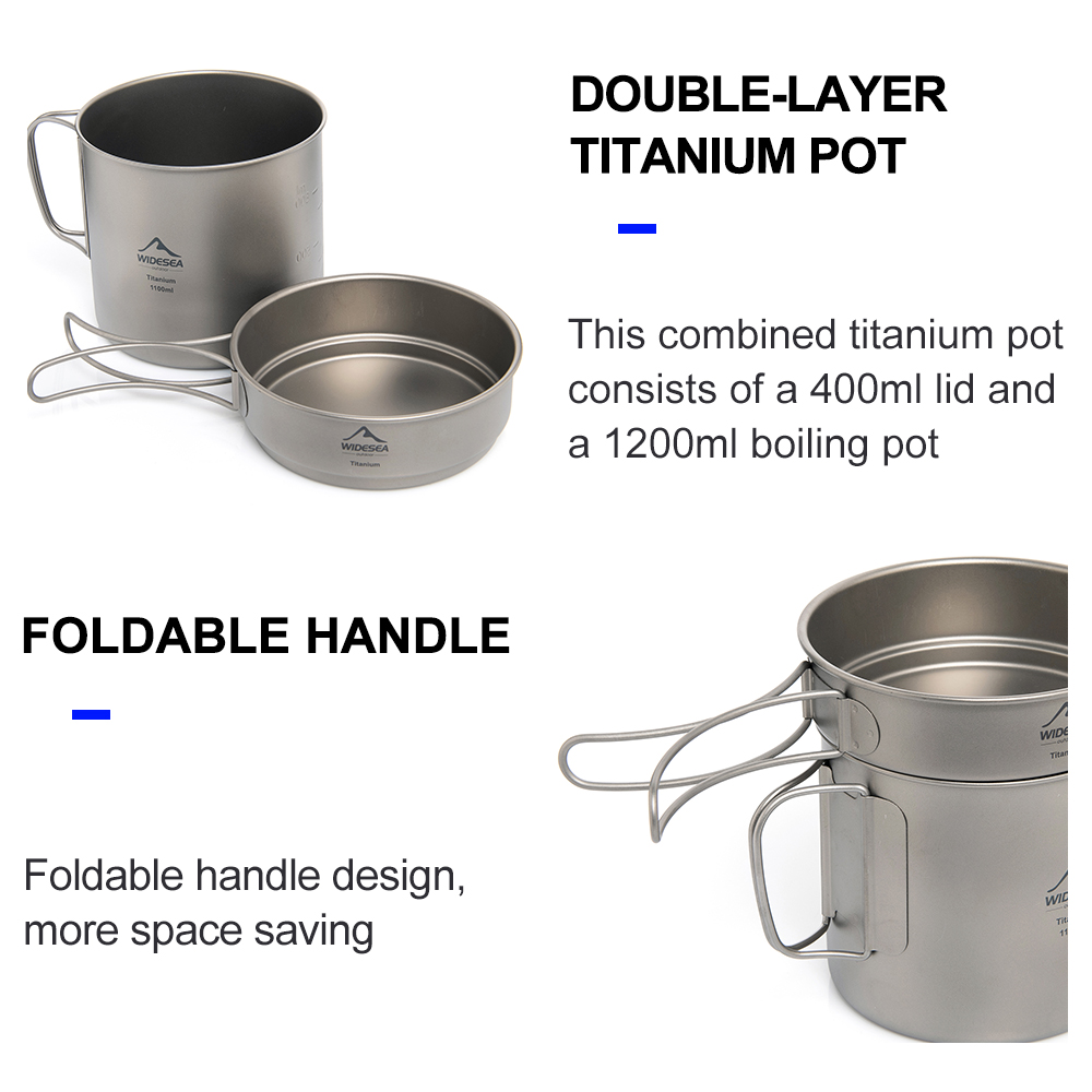 وعاء تخييم من التيتانيوم خفيف  - مراجعة Camping Outdoor Cooking Equipment وسعره