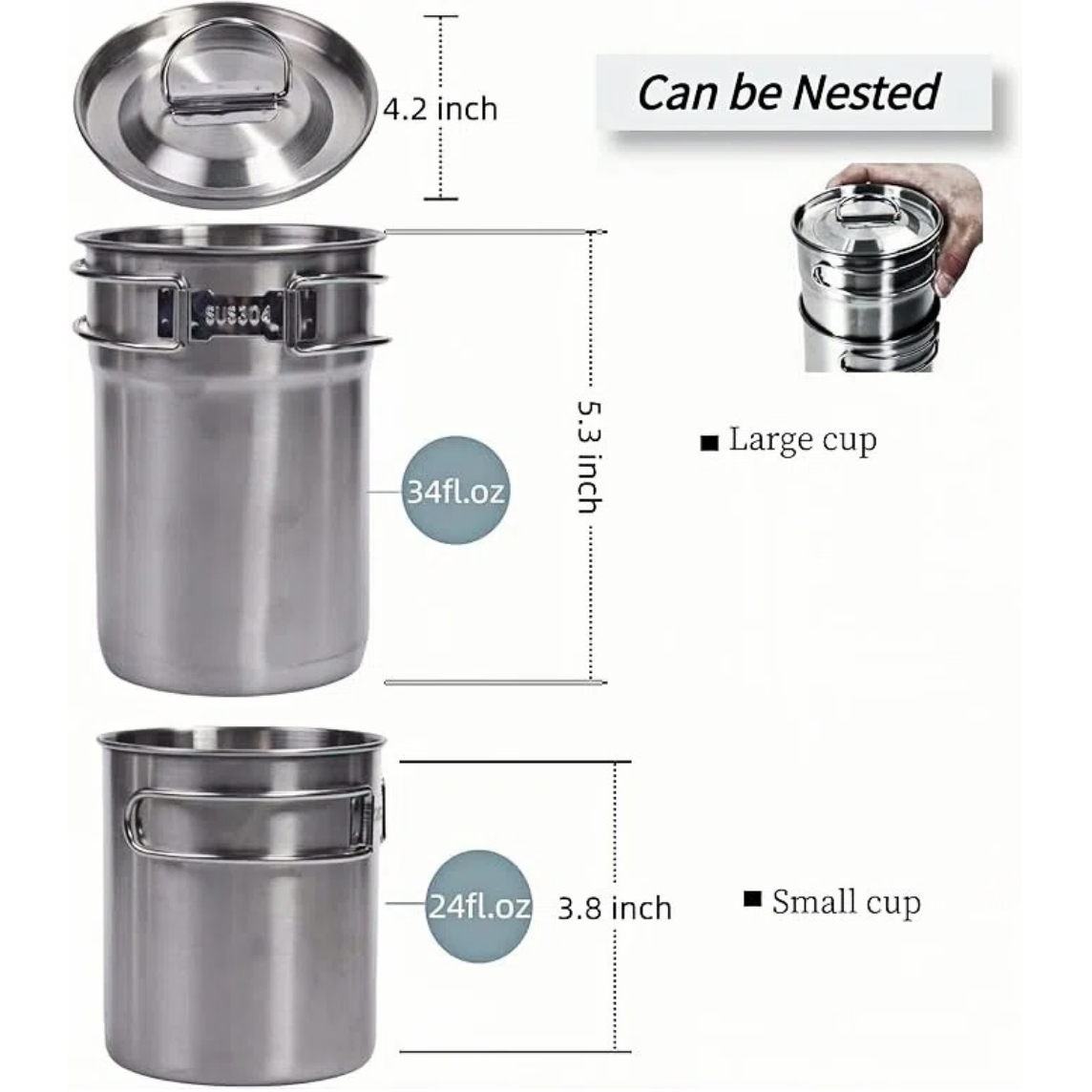 أكواب قابلة للطي للتخييم، أوان - مراجعة Camping Outdoor Cooking Equipment وسعره