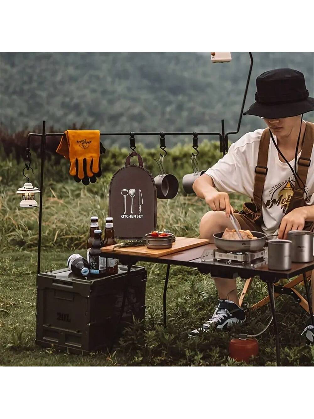 في الهواء الطلق التخييم تجهيزا - مراجعة Camping Cooking Utensil Organizer وسعره