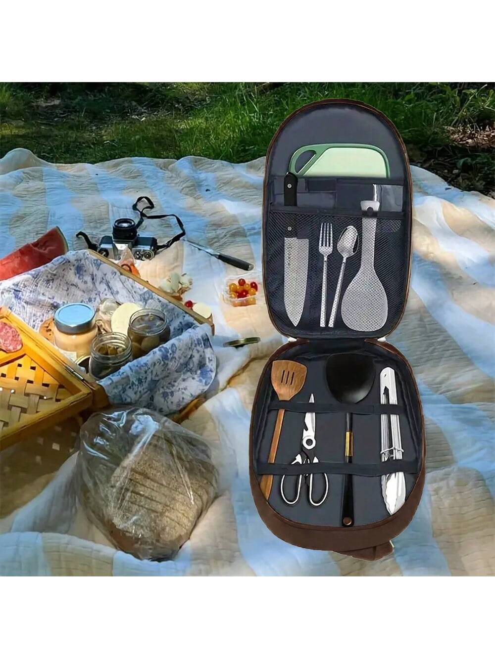 في الهواء الطلق التخييم تجهيزا - مراجعة Camping Cooking Utensil Organizer وسعره