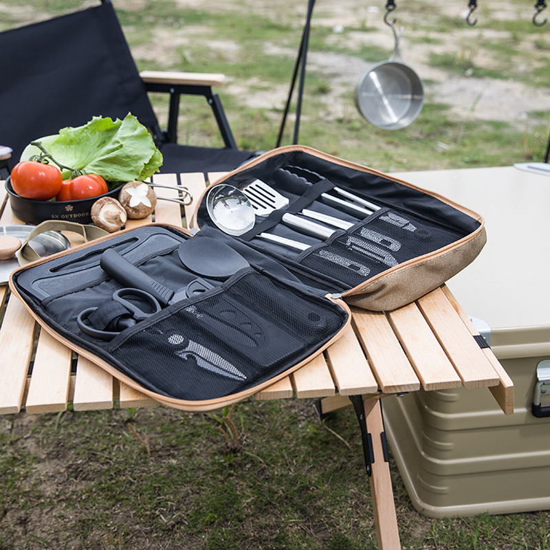 طقم أدوات طهي للتخييم مكون من  - مراجعة Camping Outdoor Cooking Equipment وسعره