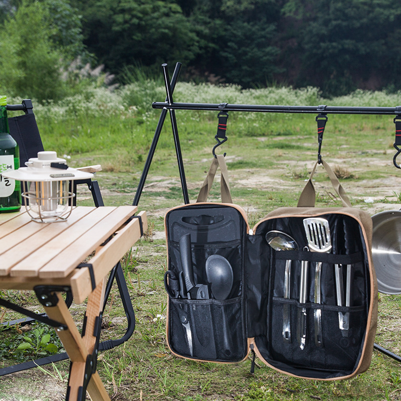 طقم أدوات طهي للتخييم مكون من  - مراجعة Camping Outdoor Cooking Equipment وسعره