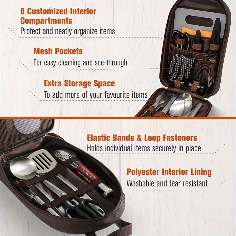 حقيبة طهي خارجية، حقيبة تخزين  - مراجعة Camping Cooking Utensil Organizer وسعره