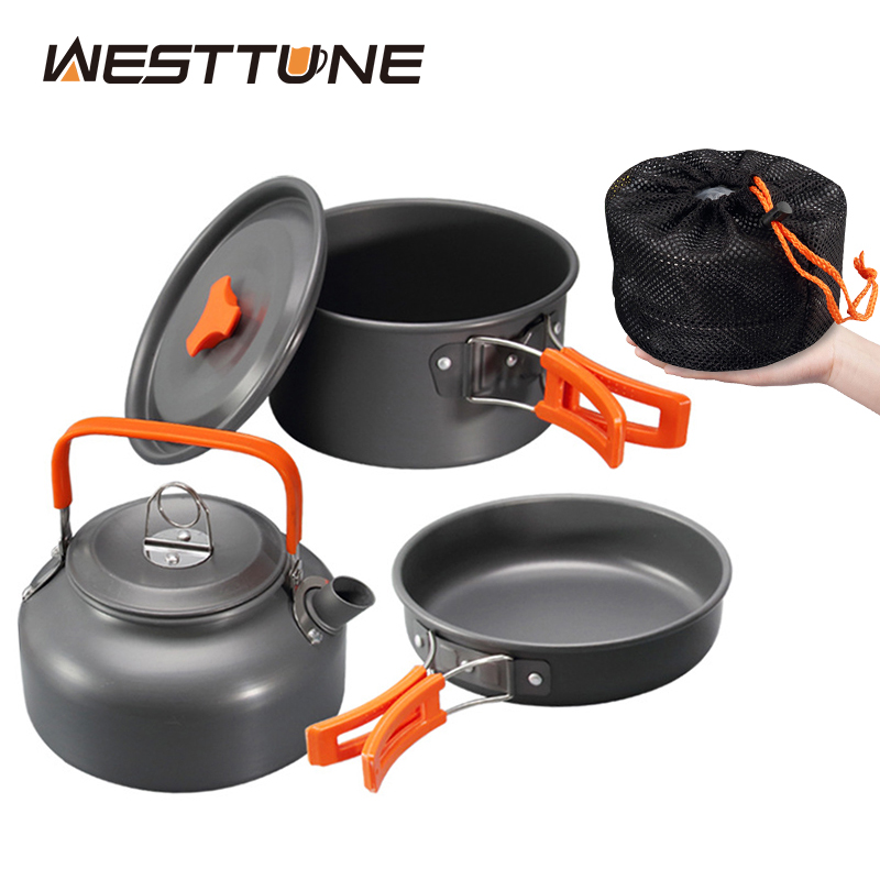 WESTTUNE التخييم طقم حلل استان - مراجعة Camping Outdoor Cooking Equipment وسعره