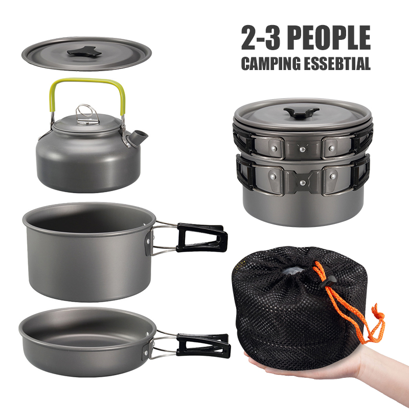 WESTTUNE التخييم طقم حلل استان - مراجعة Camping Outdoor Cooking Equipment وسعره