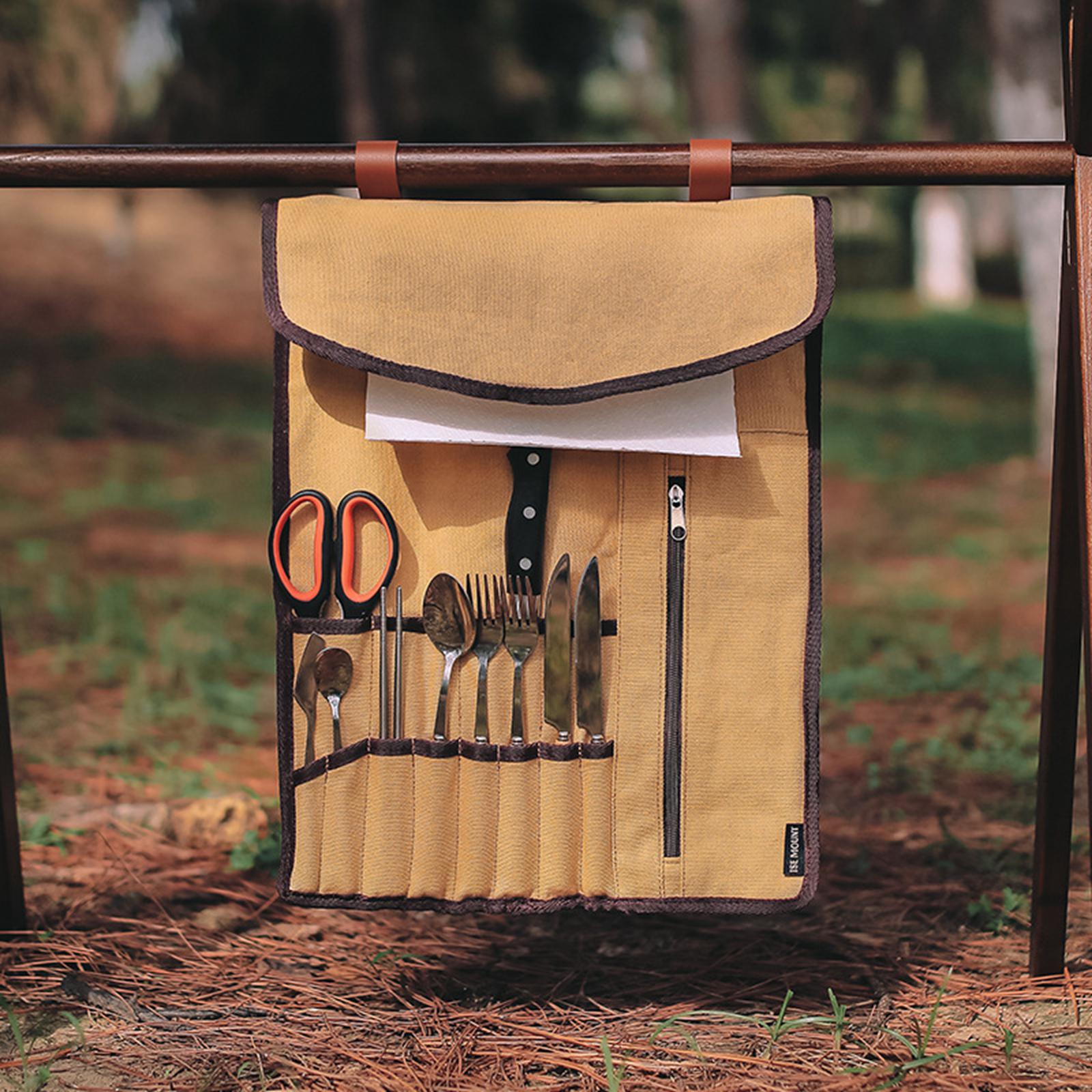 أدوات التخييم المحمولة نشمر حق - مراجعة Camping Cooking Utensil Organizer وسعره