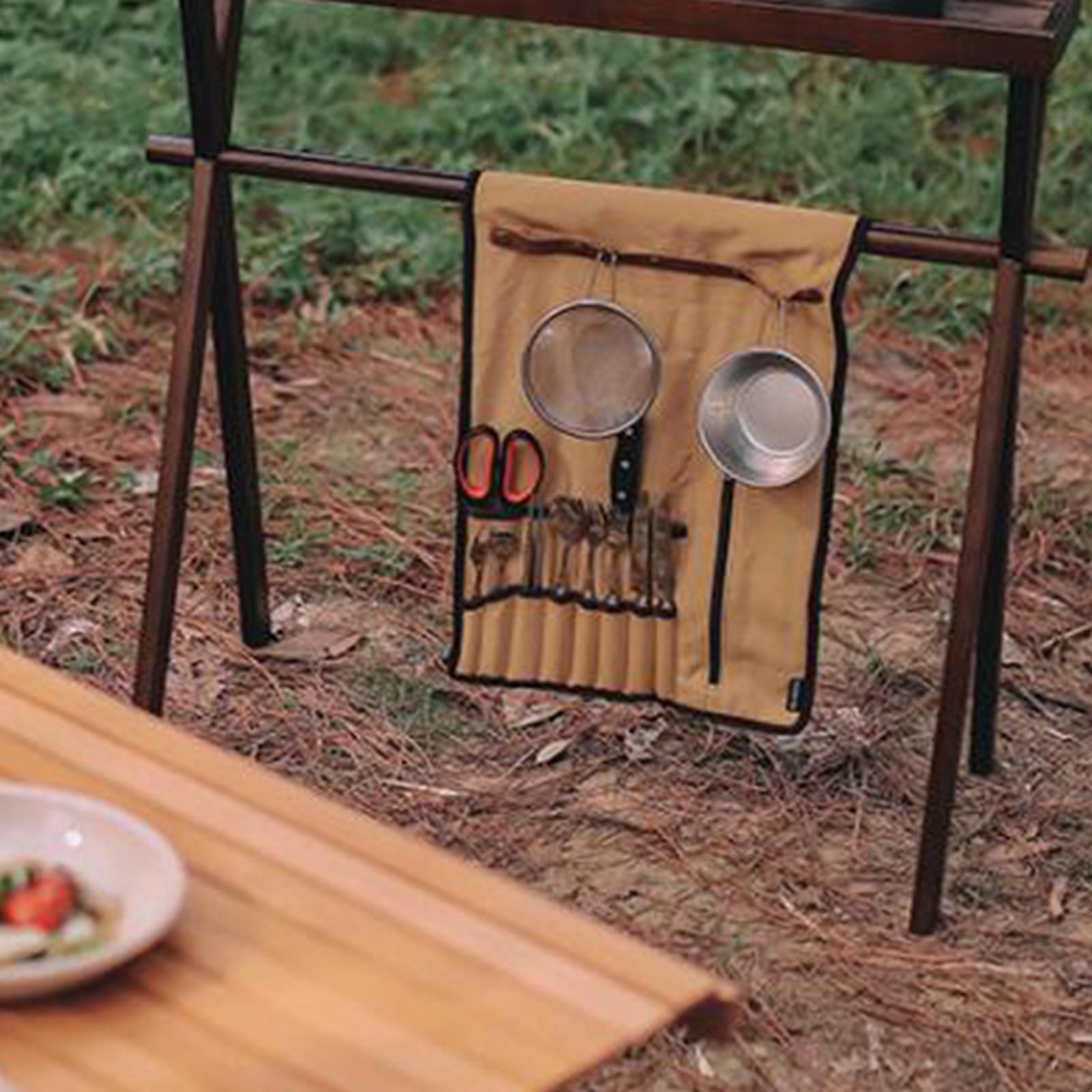 أدوات التخييم المحمولة نشمر حق - مراجعة Camping Cooking Utensil Organizer وسعره