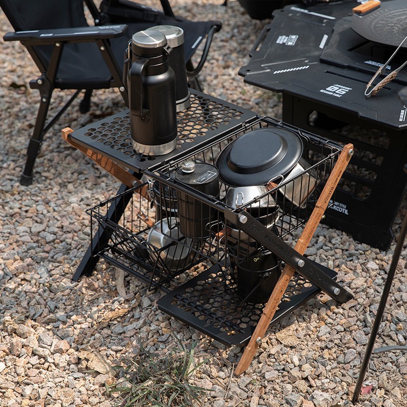 طاولات تخييم محمولة قابلة للطي - مراجعة Camping Cooking Organizer وسعره