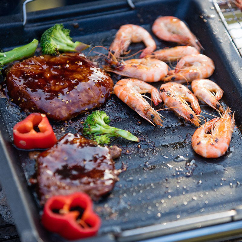 مقلاة شواء مربعة سميكة للاستخد - مراجعة Camping Cooking Device وسعره