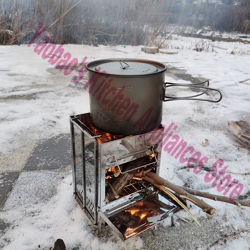 موقد خشبي للتخييم في الهواء ال - مراجعة Camping Outdoor Cooking Equipment وسعره