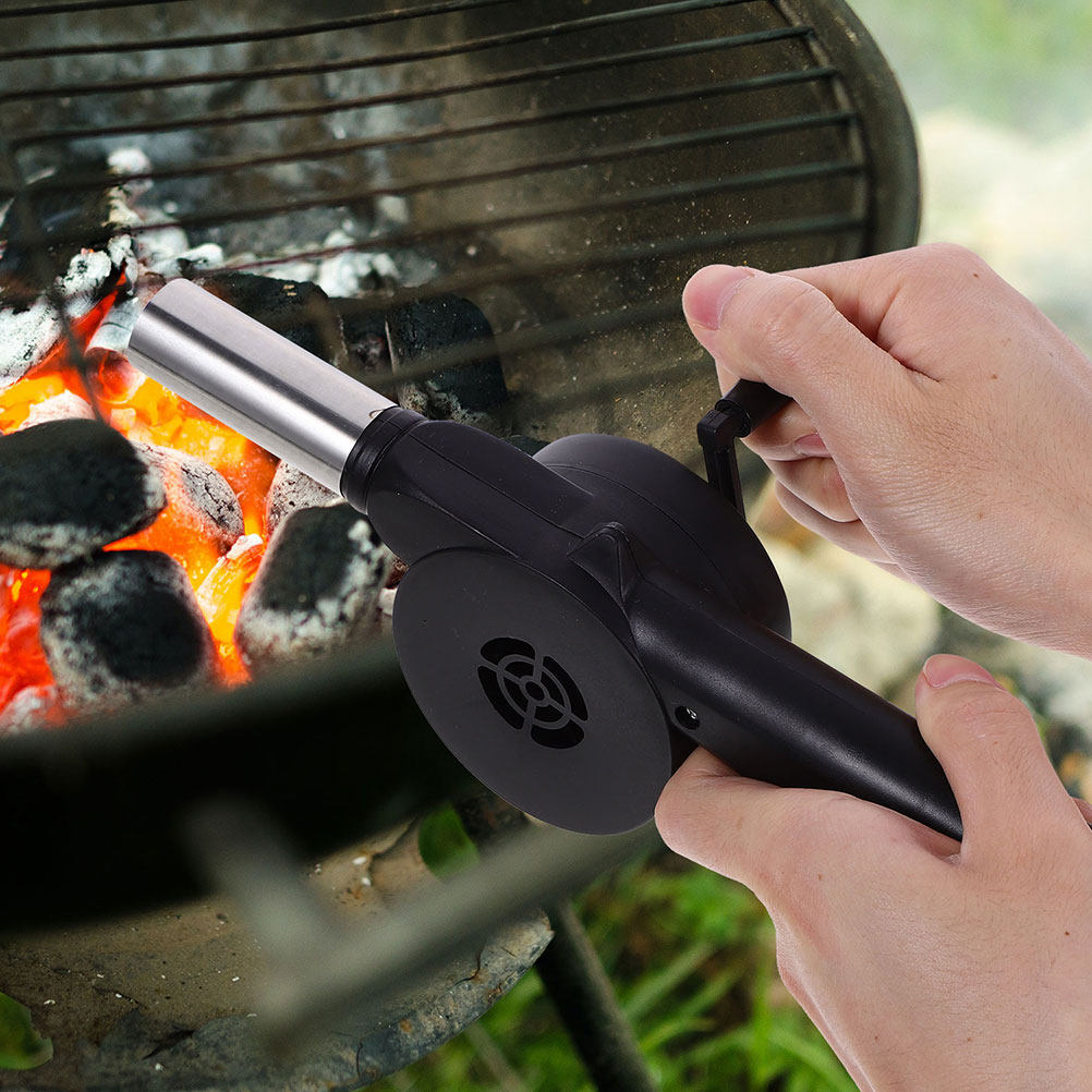 منفاخ يدوي أسود بمقبض دوار، مر - مراجعة Camping Outdoor Cooking Equipment وسعره