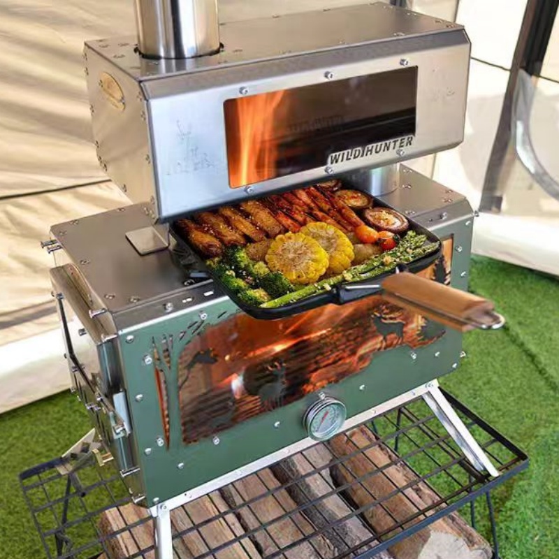 موقد تخييم يعمل بالحطب مع منصة - مراجعة Camping With Cooking وسعره