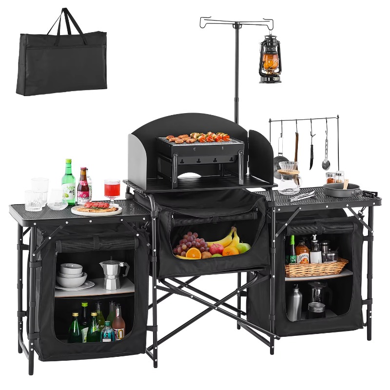 【منتج رائج】طاولة مطبخ للتخييم  - مراجعة Camping Cooking Cupboard وسعره