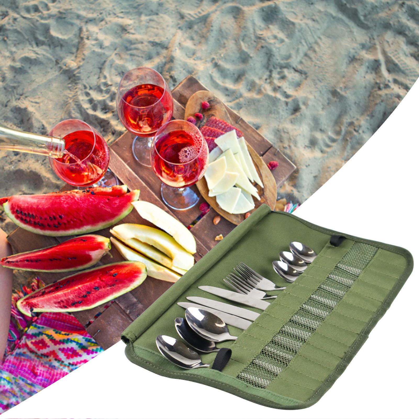 حقيبة أدوات المائدة للتخييم وا - مراجعة Camping Cooking Utensil Organizer وسعره