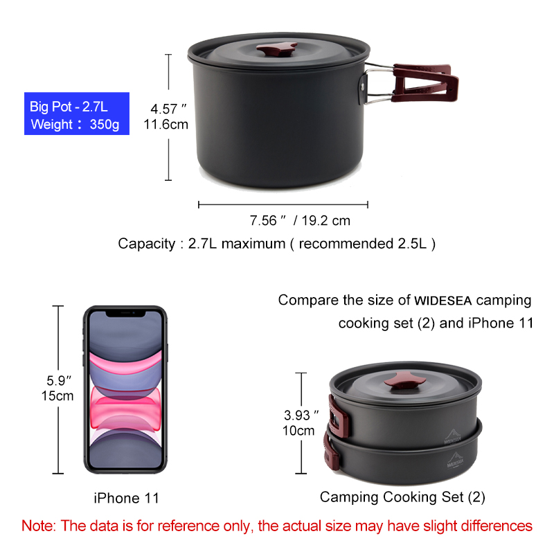 Widesea التخييم طقم حلل استانل - مراجعة Camping Cooking And Dining Set وسعره