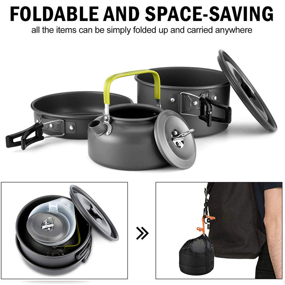 مجموعة أدوات الطهي للتخييم الخ - مراجعة Camping Outdoor Cooking Equipment وسعره