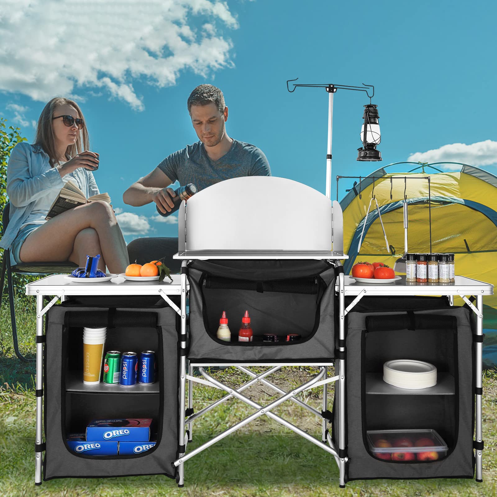 طاولة طهي خارجية قابلة للطي من - مراجعة Camping Cooking Cupboard وسعره